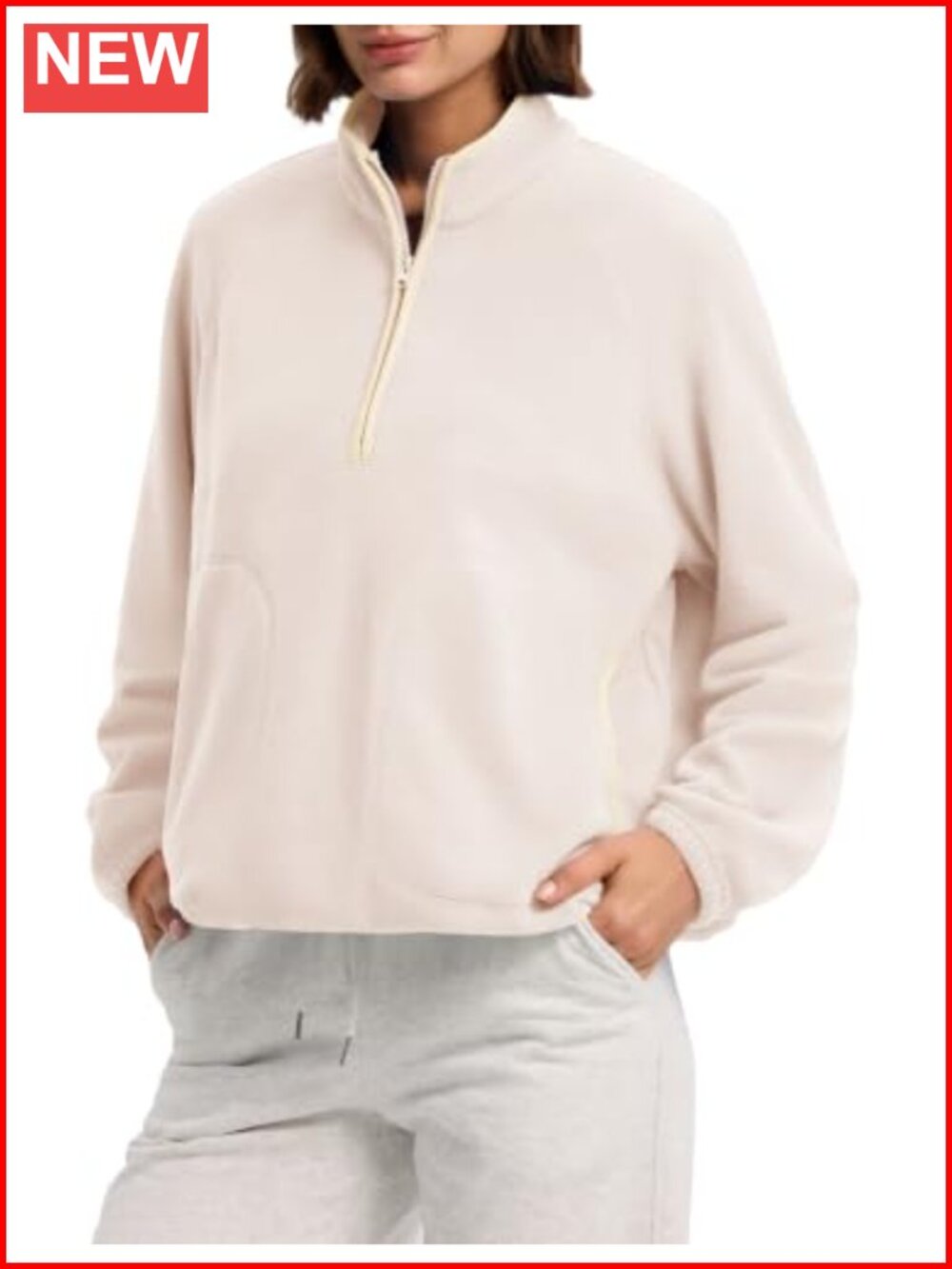 Womens Fleece Half Zip Sweatshirt Sherpa Pullover Jacket